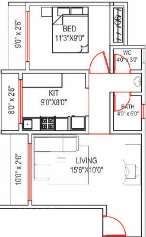 Mohite Realtors Shreeyog Residency (1BHK+1T (502 sq ft) 502 sq ft)