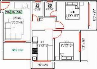 Mohite Realtors Shreeyog Residency (2BHK+2T (636 sq ft) 636 sq ft)