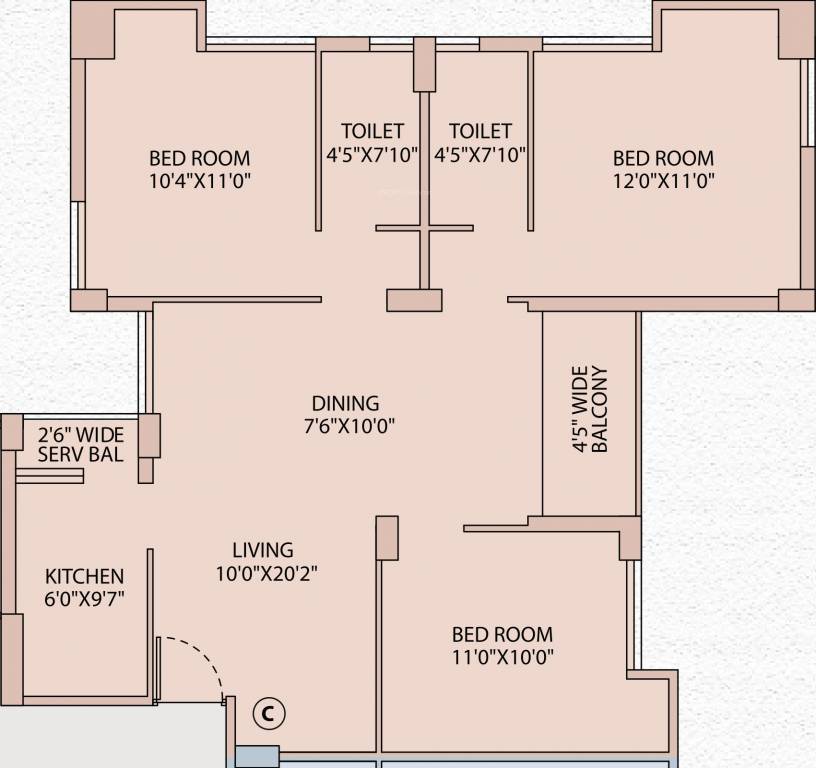 Unimark Merlion (3BHK+2T (1,317 sq ft) 1317 sq ft) Unimark Merlion (3BHK+2T (1,317 sq ft) 1317 sq ft)