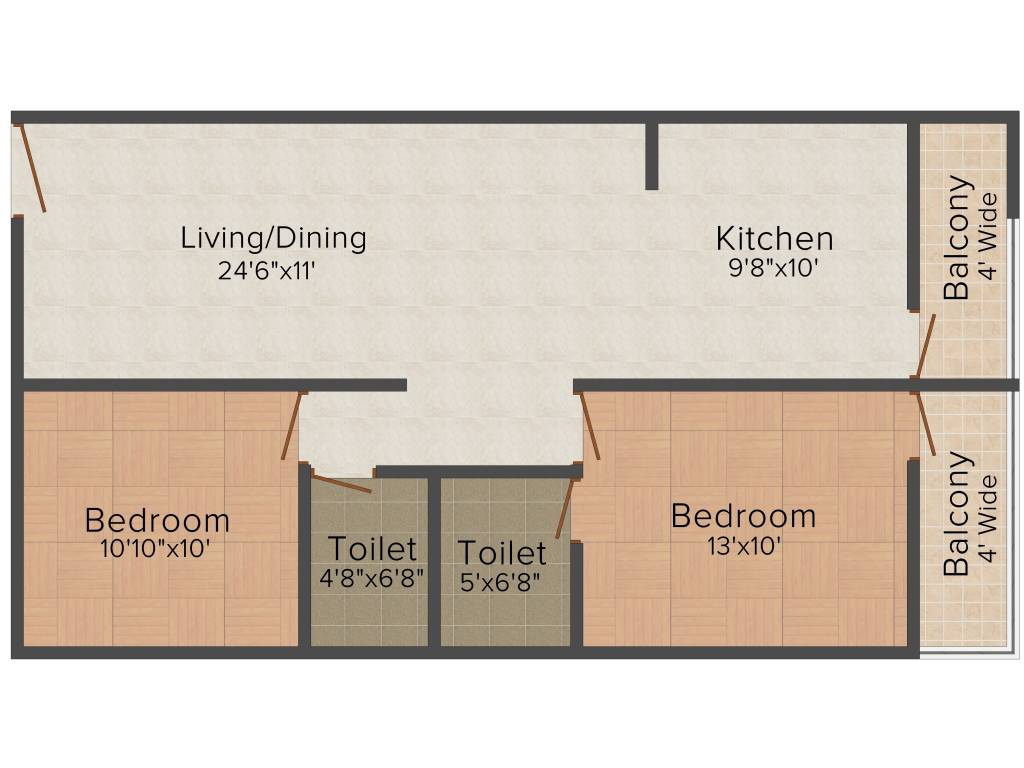 SR Green Meadows (2BHK+2T (1,038 sq ft) 1038 sq ft)