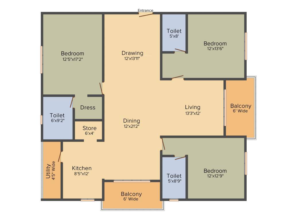 Omsree Green Front (3BHK+3T (2,295 sq ft) 2295 sq ft)