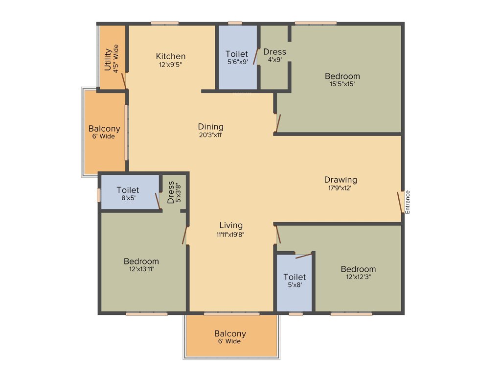 Omsree Green Front (3BHK+3T (2,389 sq ft) 2389 sq ft)