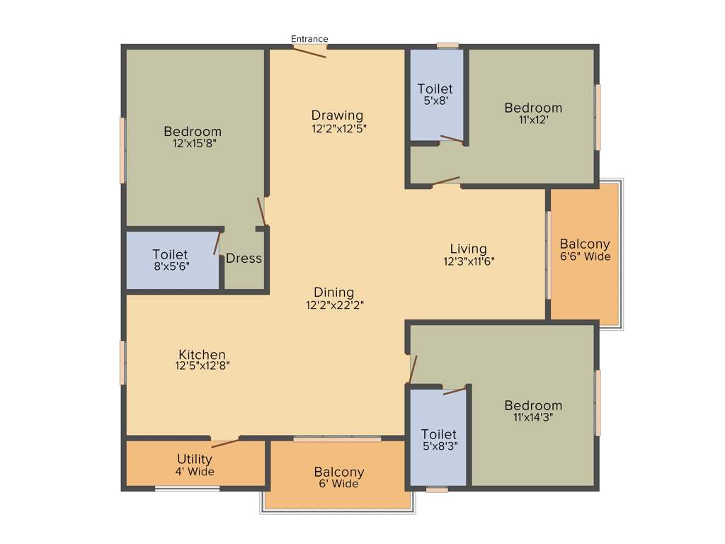 Omsree Green Front (3BHK+3T (2,205 sq ft) 2205 sq ft)