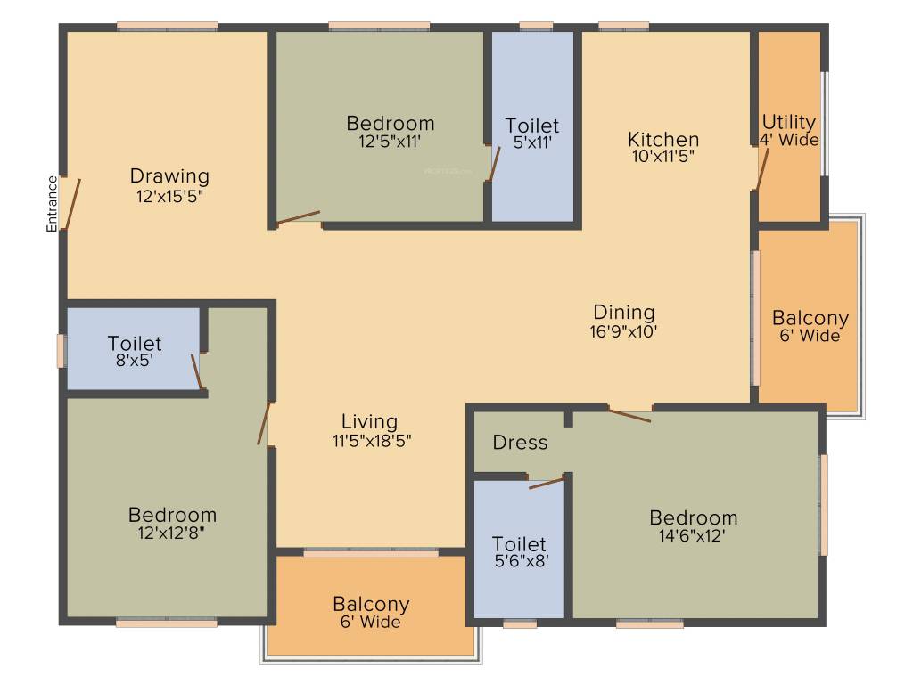 Omsree Green Front (3BHK+3T (2,088 sq ft) 2088 sq ft)