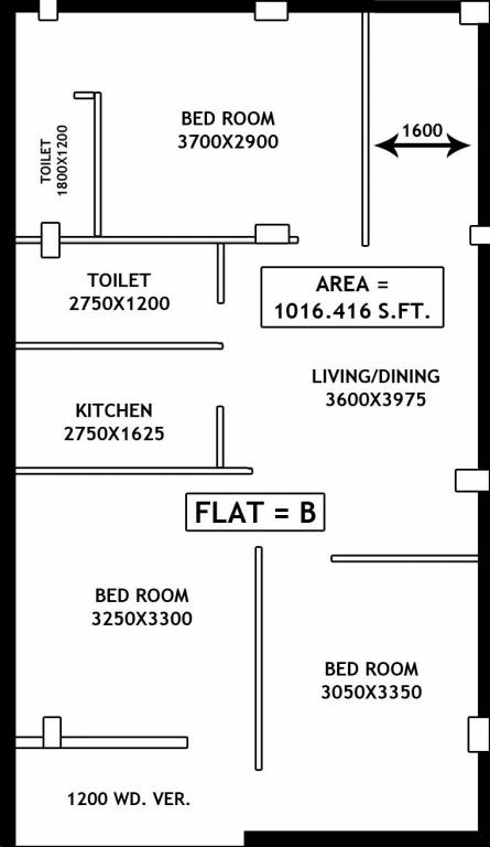 Balaji Enclave (3BHK+2T (1,016 sq ft) 1016 sq ft)