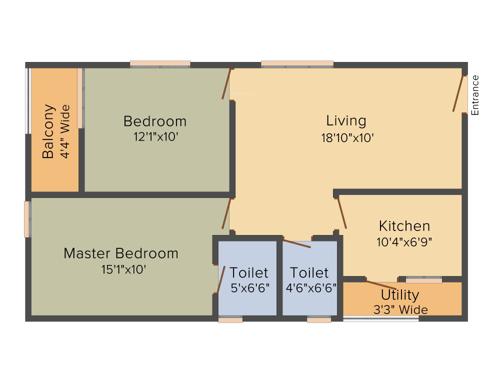 Shriya Symphony (2BHK+2T (1,001 sq ft) 1001 sq ft)