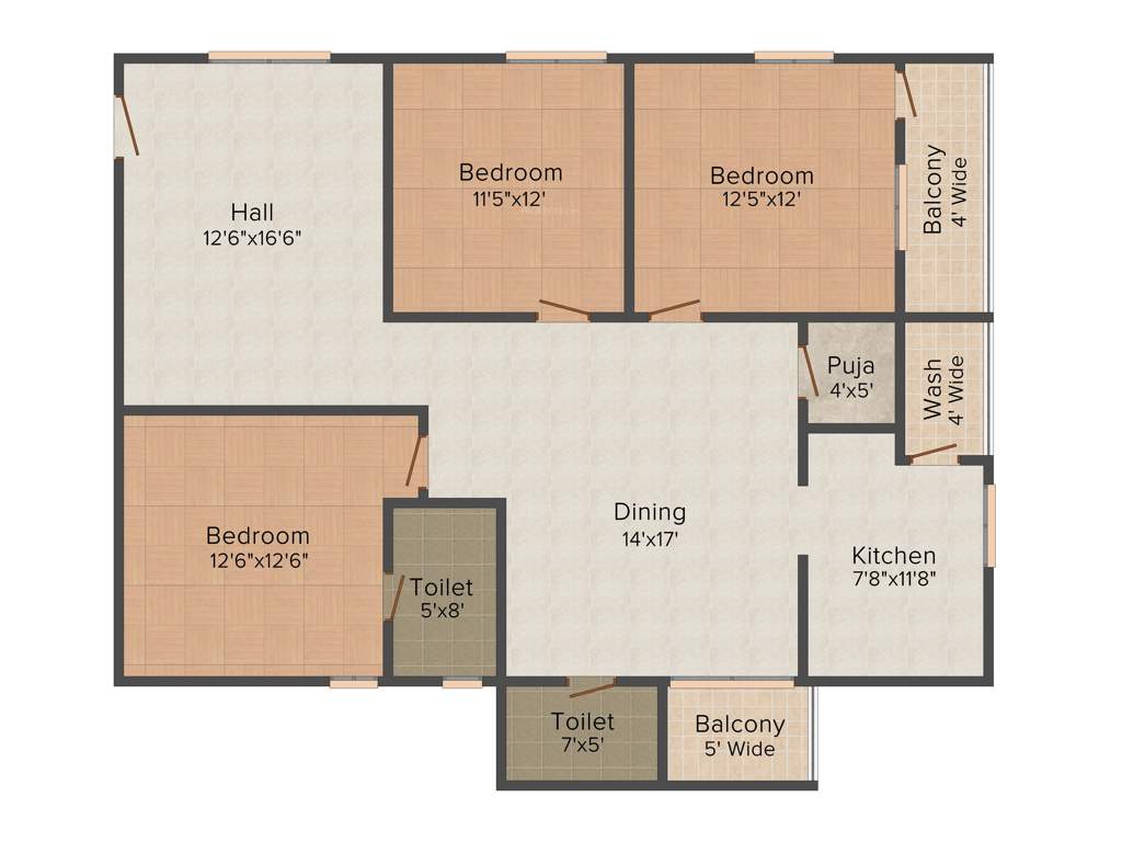 RV Kumuda (3BHK+2T (1,680 sq ft) + Pooja Room 1680 sq ft)