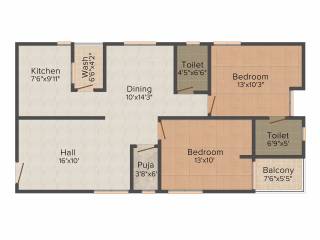 RV Kumuda (2BHK+2T (1,115 sq ft) + Pooja Room 1115 sq ft) RV Kumuda (2BHK+2T (1,115 sq ft) + Pooja Room 1115 sq ft)