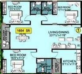 Shanta Padmanabha Residency (3BHK+3T (1,654 sq ft) 1654 sq ft)