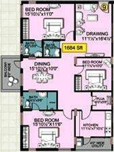 Shanta Padmanabha Residency (3BHK+3T (1,684 sq ft) 1684 sq ft)