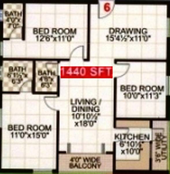 Shanta Amity Ville (3BHK+3T (1,440 sq ft) 1440 sq ft)