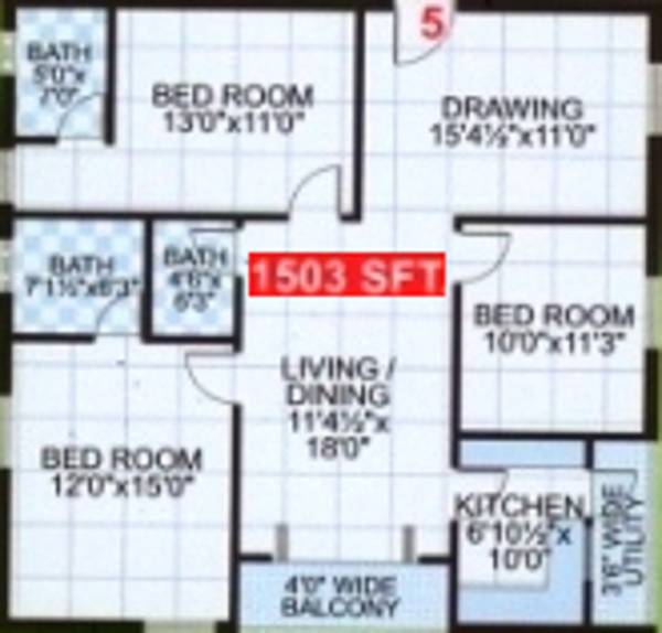 Shanta Amity Ville (3BHK+3T (1,503 sq ft) 1503 sq ft)