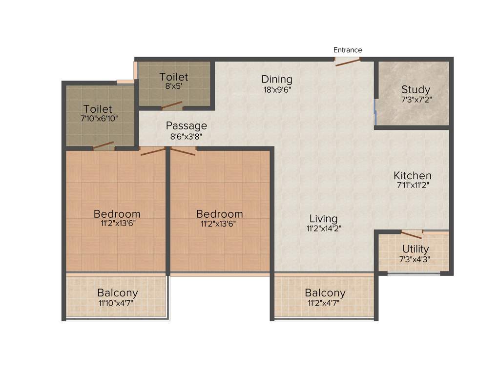 Arge Helios (2BHK+2T (1,495 sq ft) + Study Room 1495 sq ft)