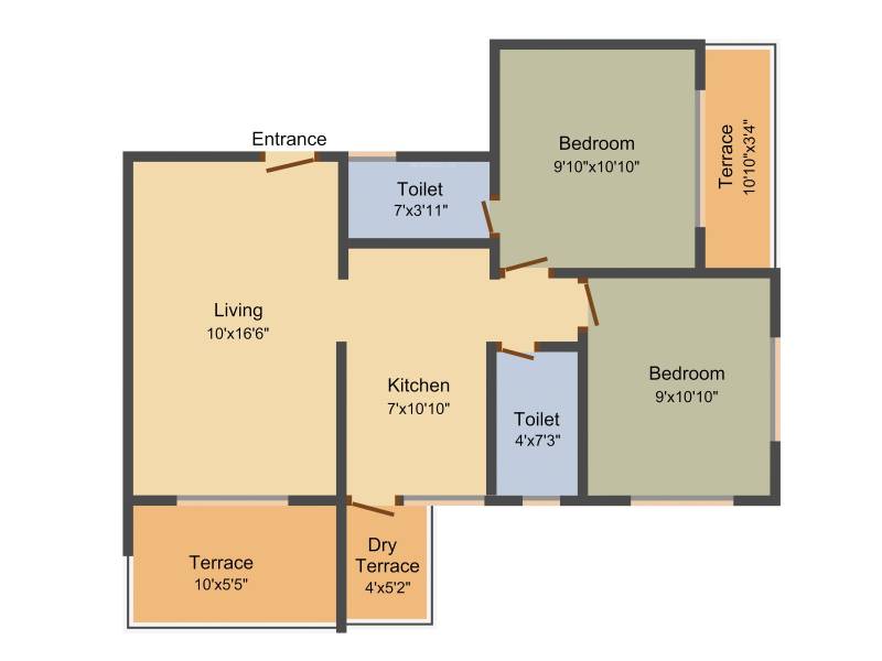 Samruddhi Nakshatra (2BHK+2T (885 sq ft) 885 sq ft)