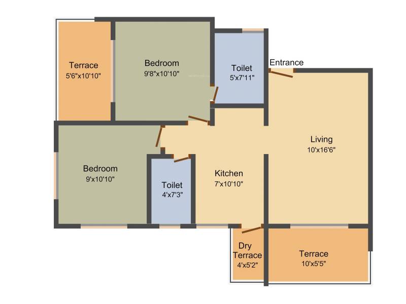 Samruddhi Nakshatra (2BHK+2T (865 sq ft) 865 sq ft)