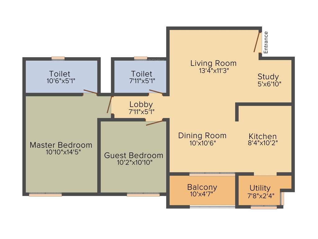 Assetz Marq (2BHK+2T (1,222 sq ft) 1222 sq ft)