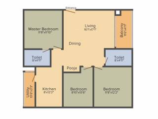 SBR The Nest (2BHK+2T (1,485 sq ft) + Study Room 1485 sq ft) SBR The Nest (2BHK+2T (1,485 sq ft) + Study Room 1485 sq ft)
