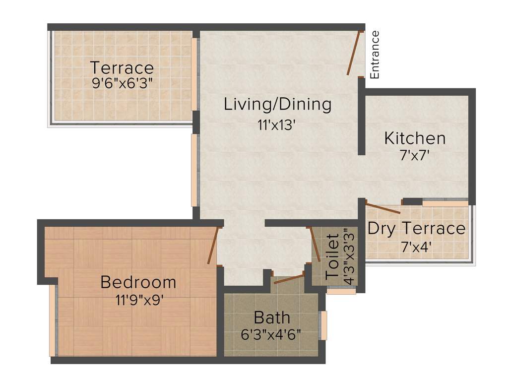 Lotus Pinnacle (1BHK+1T (551 sq ft) 551 sq ft)