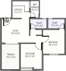 Lotus Pinnacle (2BHK+2T (700 sq ft) 700 sq ft)