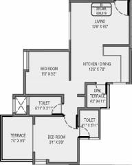 Lotus Pinnacle (2BHK+2T (716 sq ft) 716 sq ft)
