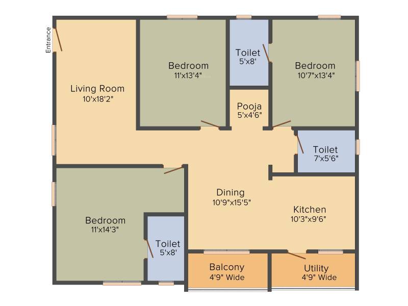 Rochishmati Noveo Homes (3BHK+3T (1,700 sq ft) + Pooja Room 1700 sq ft)