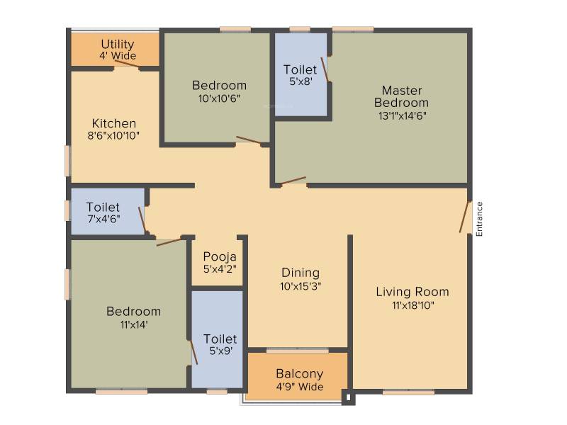 Rochishmati Noveo Homes (3BHK+3T (1,730 sq ft) + Pooja Room 1730 sq ft)
