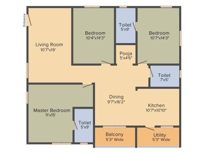 Rochishmati Noveo Homes (3BHK+3T (1,800 sq ft) + Pooja Room 1800 sq ft)
