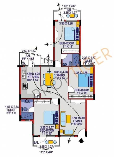 Ranka Group Ranka Heights (3BHK+2T (1,700 sq ft) 1700 sq ft)