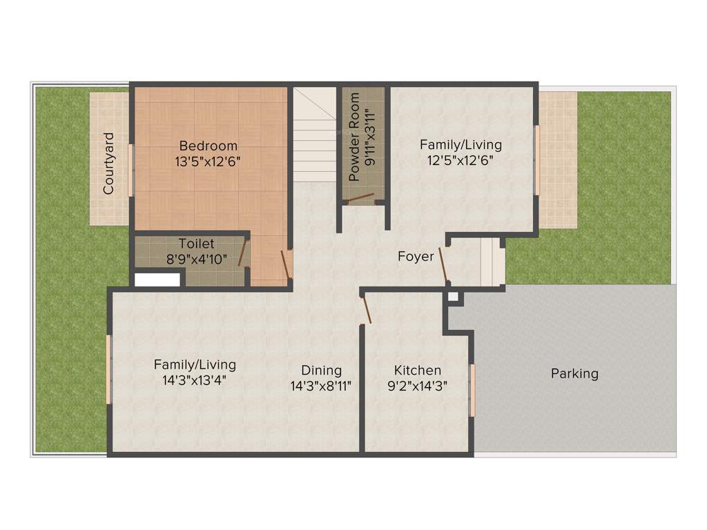 Shalimar Garden Bay Villa (2BHK+3T (1,930 sq ft) + Study Room 1930 sq ft)