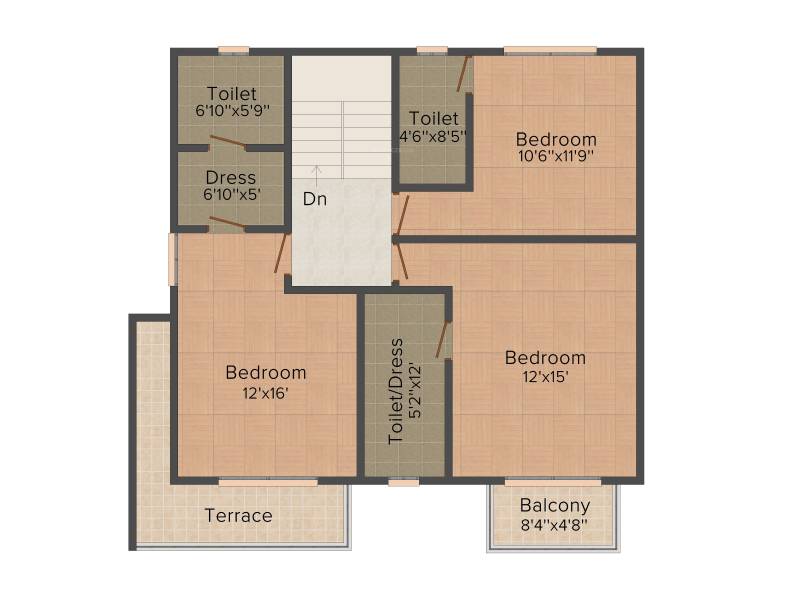 Pacifica Casa Lake Side (4BHK+4T (1,466 sq ft) 1466 sq ft)