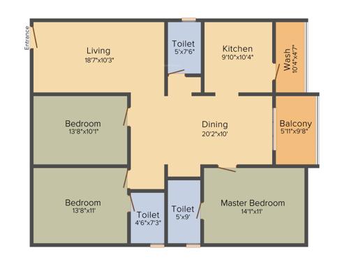 Sanvi Meadows (3BHK+3T (1,650 sq ft) 1650 sq ft)