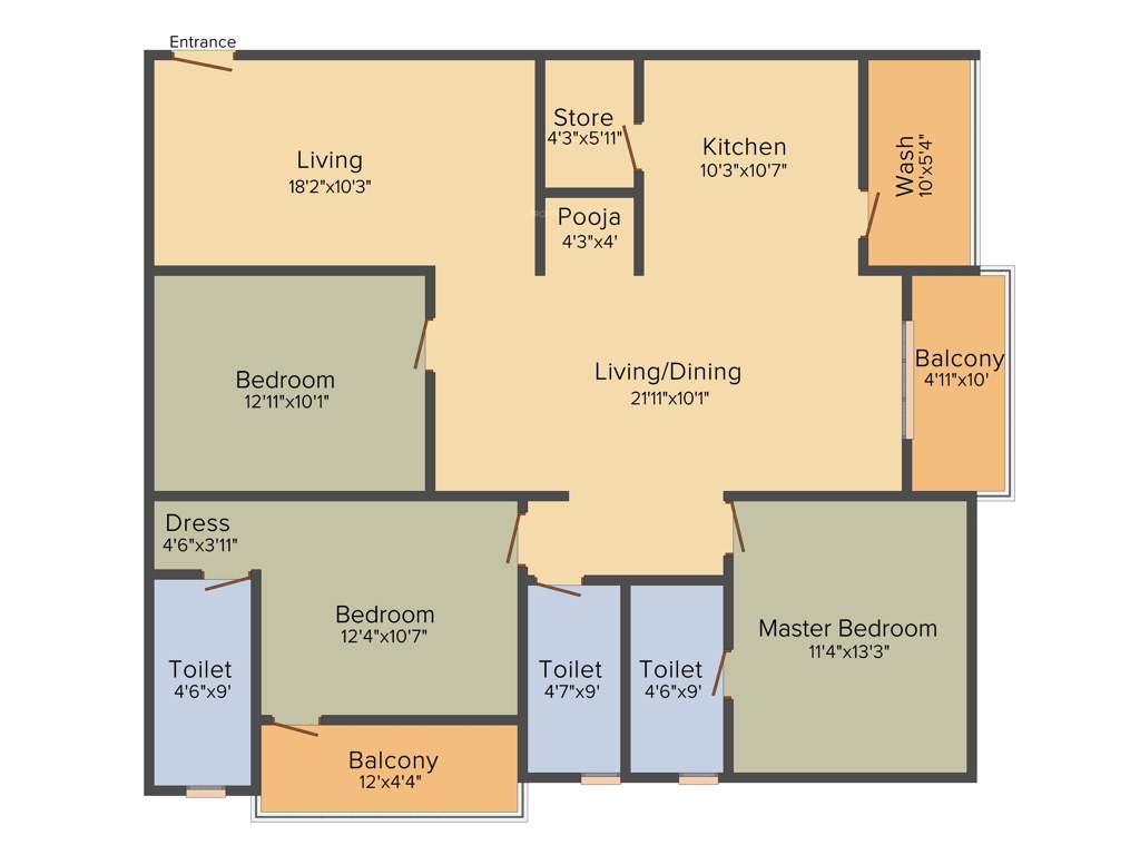 Sanvi Meadows (3BHK+3T (1,790 sq ft) + Pooja Room 1790 sq ft)
