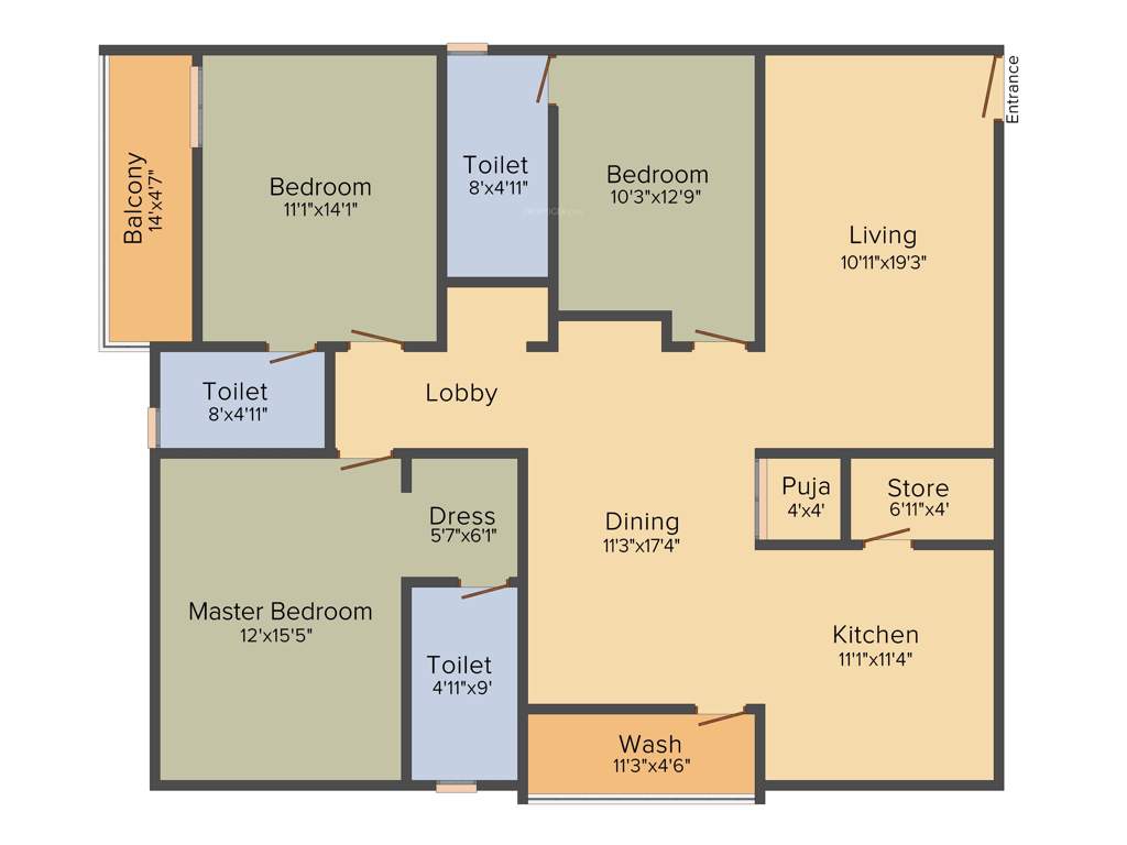 Sanvi Meadows (3BHK+3T (1,945 sq ft) + Pooja Room 1945 sq ft)