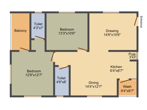 Sai Jyothi Constructions Hyderabad Keerthi Prime (2BHK+2T (1,200 sq ft) 1200 sq ft)