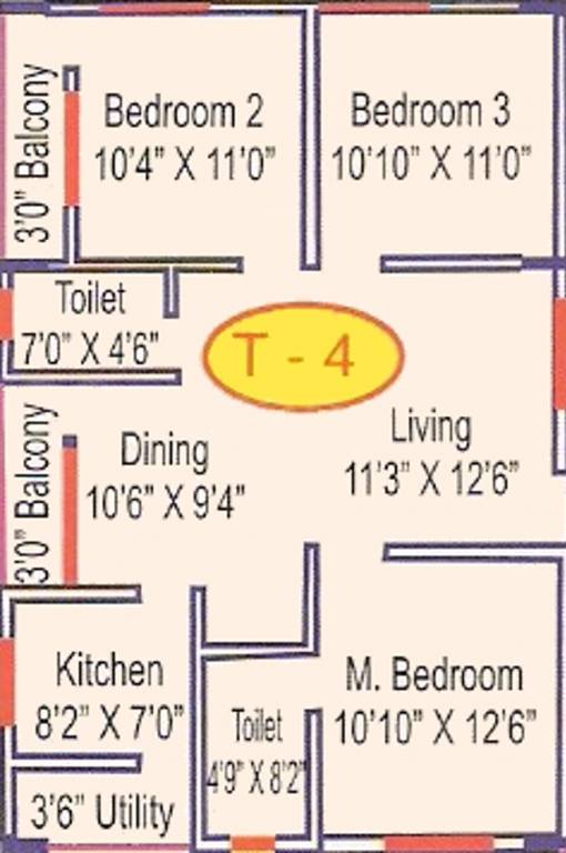 Deccan Shelters (3BHK+2T (1,100 sq ft) 1100 sq ft) Deccan Shelters (3BHK+2T (1,100 sq ft) 1100 sq ft)