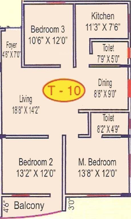 Deccan Shelters (3BHK+2T (1,350 sq ft) 1350 sq ft) Deccan Shelters (3BHK+2T (1,350 sq ft) 1350 sq ft)