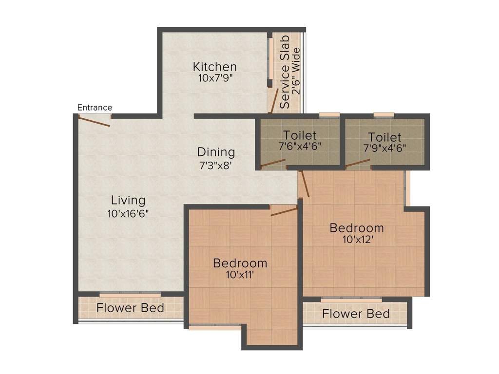 Uma Aakashganga (2BHK+2T (985 sq ft) 985 sq ft)