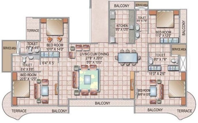 Siddhi Grandeur (4BHK+4T (3,250 sq ft) 3250 sq ft)