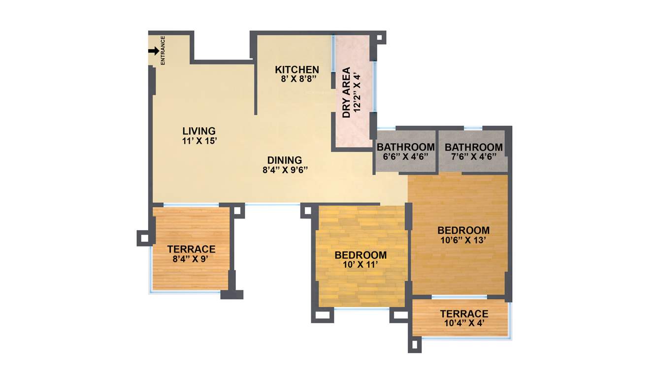 Jhala Mahalunge Riveria (2BHK+2T (1,145 sq ft) 1145 sq ft)