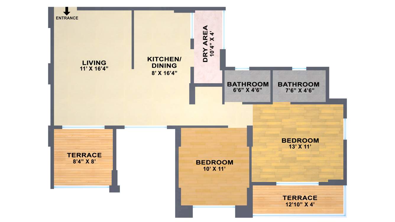 Jhala Mahalunge Riveria (2BHK+2T (1,139 sq ft) 1139 sq ft)