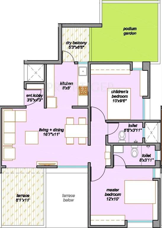 Majestique Palm Atlantis (2BHK+2T (1,194 sq ft) 1194 sq ft)