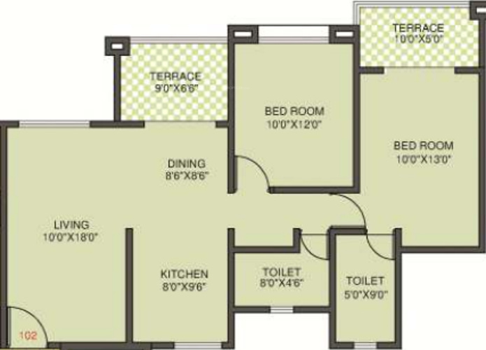 Kolte Patil Florence (2BHK+2T (1,185 sq ft) 1185 sq ft)