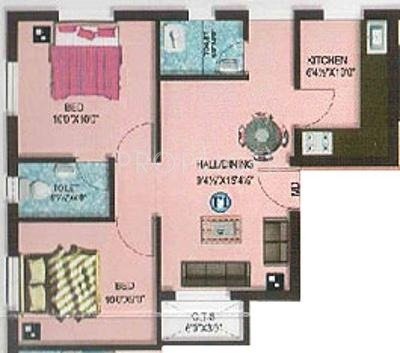 Amraa Pashas Residency (2BHK+2T (669 sq ft) 669 sq ft)