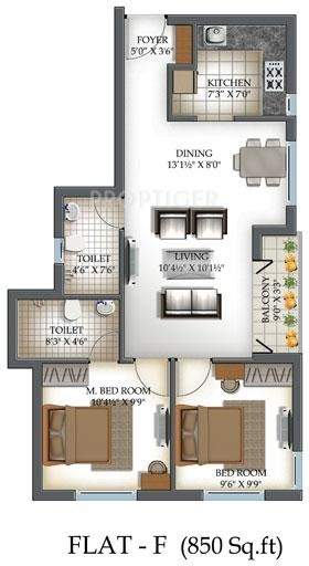 Ranga Azhal (2BHK+2T (915 sq ft) 915 sq ft)