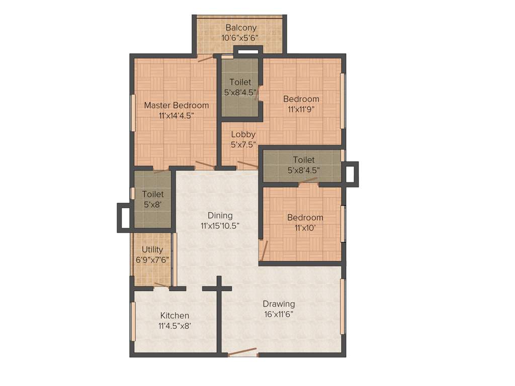 Gowra Green Living (3BHK+3T (1,566 sq ft) 1566 sq ft)
