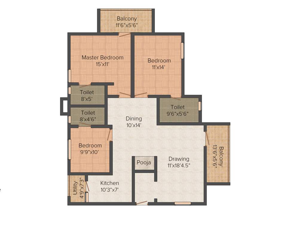 Gowra Green Living (3BHK+3T (1,758 sq ft) 1758 sq ft)