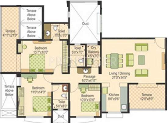 Sanskruti Basant Bahaar (3BHK+3T (1,626 sq ft) 1626 sq ft)