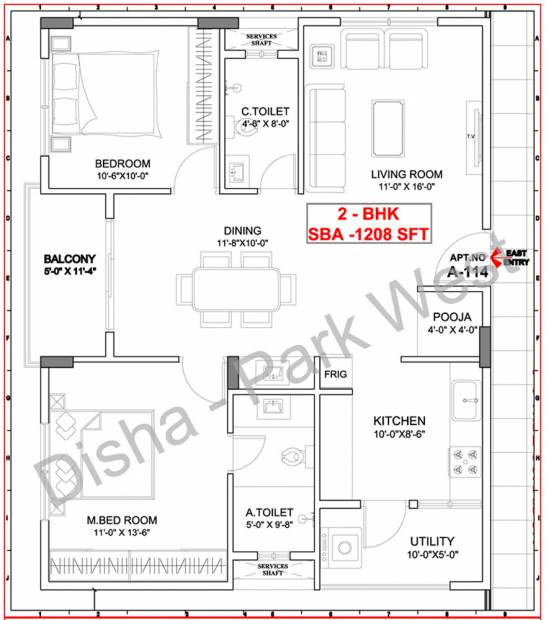 Disha Park West (2BHK+2T (1,208 sq ft) + Pooja Room 1208 sq ft)
