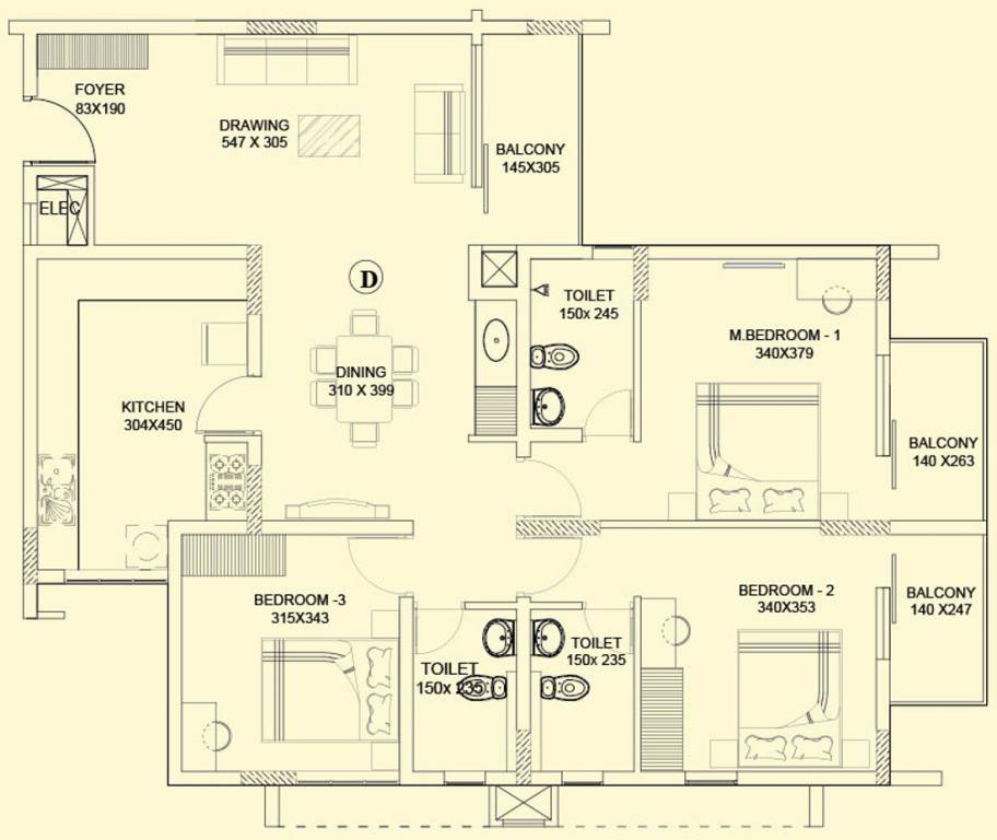 Asset Chrisabelle (3BHK+3T (1,696 sq ft) 1696 sq ft)