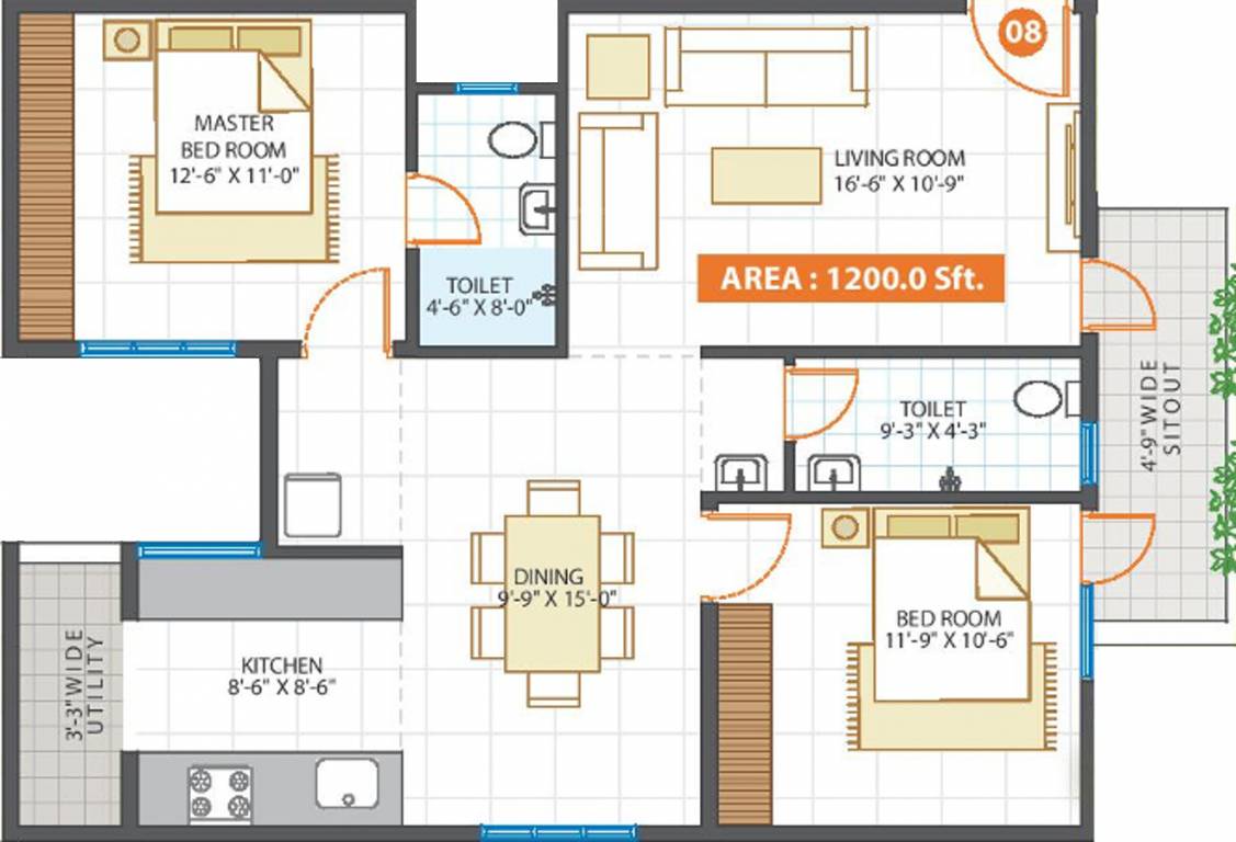 Propulsive Pinnacle (2BHK+2T (1,200 sq ft) 1200 sq ft) Propulsive Pinnacle (2BHK+2T (1,200 sq ft) 1200 sq ft)